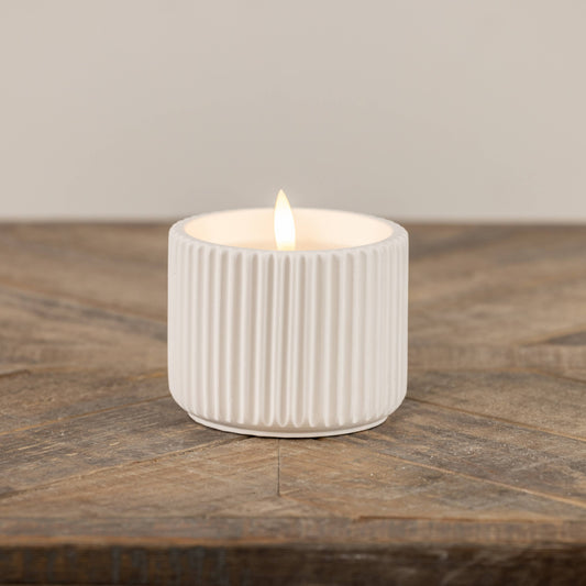 3.25" RIBBED CEMENT CANDLE