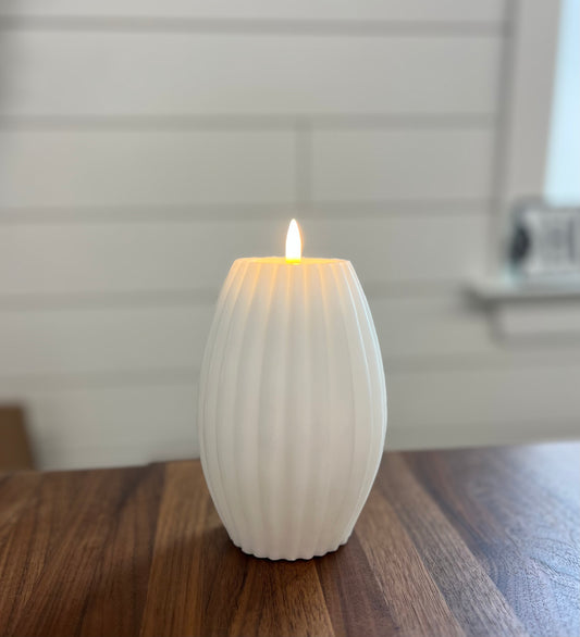 Stripe White LED Candles | 4x6