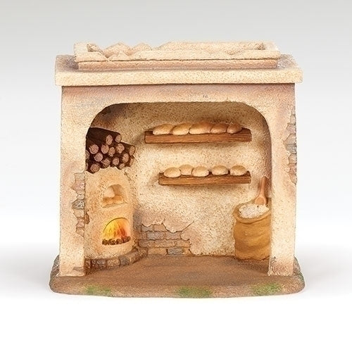 6.75"H LED BAKERY SHOP FOR 5" SCALE NATIVITY FIGURES