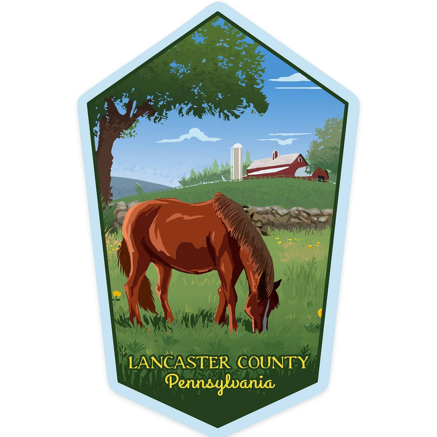 STICKER Lancaster, Pennsylvania, Horse In Field