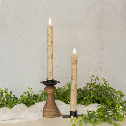 SET/2 - 9.5" 3D FLAME CREAM TAPER CANDLE